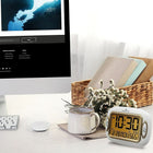 Marathon Atomic Alarm Clock With Auto-Night Light - Temperature & Date - White (CL030051WH)-Choose between AST, CST, EST, MST, NST & PST with option to turn on or off Daylight Savings Time