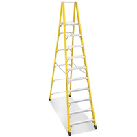 Featherlite 6500 Series 12' Industrial Heavy-Duty Fiberglass Platform Stepladder-Nominal Height: 12'