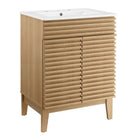 Modway Render 24" Bathroom Vanity - Oak/White-Assembly Required