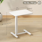 HOMCOM 25.6" Pneumatic Standing Desk Adjustable Height - White-Steel frame and particleboard desktop ensure strength and stability