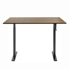 Ezywork Manual Height Adjustable Standing Desk - 48" x 24" - Black Frame / Dark Wood Table Top-Whole piece table top 48" x 24" (120cm x 60cm) 