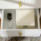 HOMCOM Nightstand with Metal Legs- White-Assembly is required