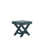 Manhattan Comfort Abigail 20.47" Mid-Century Modern Velvet Upholstered Ottoman Bench - Green-High Quality Piped Cushion with Plush Foam Padding for Comfort and Style