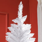 HOMCOM 7' Tall Pencil Artificial Christmas Tree with Steel Base - White-Colour: White 