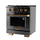 Kucht 30" KXD Series Dual Fuel Range Natural Gas - Gemstone-Full Stainless Steel range with professional handle will help you create the ultimate cooking experience