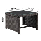 Manhattan Comfort Menton Modern Patio 2-Seater and Lounge Chair Set with Coffee Table - Brown/Grey-Removeable Cushions with Zipper. Made of High Quality Water Proof Fabric. Washable Fabric