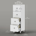 HOMCOM 4-Drawer Lateral Letter/A4 Filing Cabinet with Lock - White-Anti-tipping design enhances safety and stability
