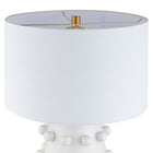 Hudson&Canal Farrington 26" Tall Ceramic Table Lamp with Fabric Shade - Matte White/White-Rated for one 60W incandescent bulb - 9W LED bulb, 13W fluorescent (CFL) bulb, or 9W self-ballasted LED bulb, E26-base bulb, Bulb not included