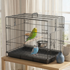 PawHut Portable Bird Cage with Slide-Out Tray - 49 cm - Black-A slide-out bottom tray and grate design makes daily cleaning effortless
