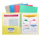 C-Line 8-Pocket Spiral-Bound Poly Portfolio, Assorted, 6 Pack (CLI33080)-Eight interior pockets allow for detailed organization