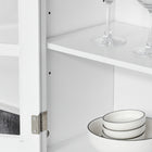 HOMCOM 67" H Coastal Kitchen Buffet and Hutch Cabinet - White-Colour: White 
