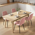 HOMCOM Dining Chairs with Metal Legs for Kitchen - Pink - Set of 4-Powder coated steel frame ensures durability and strength