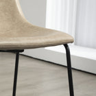 HOMCOM Counter Height Bar Stools with Back - Beige - 2 Pack-Colour: Beige