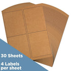 JAM Paper Mailing Address Labels, 4 x 5, Brown Kraft, 120 Pack-Brown Kraft