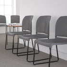 Flash Furniture HERCULES Series Grey Full Back Contoured Stack Chair with Black Powder Coated Sled Base-880 lb. Weight Capacity