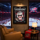 Frameworth Carolina Hurricanes 2026 Stanley Cup Champions: Seth Jarvis Shield Design PhotoGlass Framed Photo - 18" W x 22" H-7