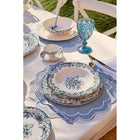 Casa Domani Rosetta Antique 12-Piece Dinner Set - Blue-Dishwasher safe
