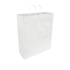 Eddie's Recycled Shopper Paper Bag - 16" x 6" x 19" - White - 100 Pack-Our white kraft paper shoppers are 120 gsm