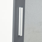 Kleankin 75" Tall Bathroom Cabinet with Two Cupboards and Matte Glass Doors - White and Grey-Colour: White, Dark Grey