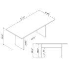 Manhattan Comfort - Table à manger moderne Nomad 172,5 cm - Blanc-Sentez le grain du bois avec la finition Protouch