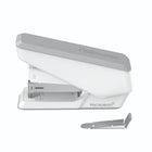 Fellowes LX840 Half Strip EasyPress Antimicrobial Stapler - White-Built-in removable staple remover