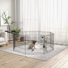 PawHut Foldable Metal Exercise Cage-Double lock door for convenient entry/exist and ensures great safety
