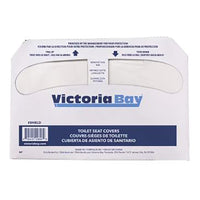 Victoria Bay Shield Half Fold Toilet Seat Cover - White - 20 Packs of 250-White Half Fold Toilet Seat Covers