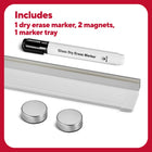 TRU RED Ergonomic Curved Magnetic Glass Dry-Erase Whiteboard - 48" x 36"-Includes 1 dry erase marker, 2 magnets, and 1 marker tray