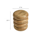 Modway Ellery Round Stacked Wood Side Table - Natural-Stacked Design