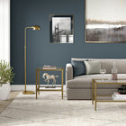 Hudson&Canal Hera 20"W Square Side Table with Glass Shelf - Antique Brass-Clean with a soft, dry cloth and no harsh chemicals or abrasive cleaning materials
