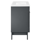 Modway Render 36" Bathroom Vanity - Grey/White-Full-Extension Drawers