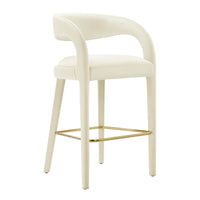 Modway Pinnacle Performance Velvet Bar Stool - Ivory Gold - Set of 2-Modern Bar Stool Set