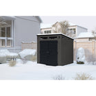 Suncast Modernist Storage Shed - 7' x 7' - Peppercorn/Black-Features a full steel skeleton frame for maximum strength under heavy snow loads.
