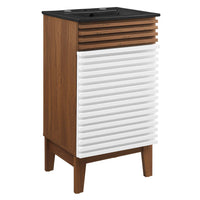 Modway Render 18" Bathroom Vanity - White/Walnut/Black-Mid-Century Modern Style