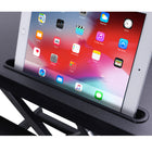 Rocelco Sit To Stand Hi-Lift Adjustable Height Desk Riser With Quick Release Keyboard Tray - Black-Rear grommet for optional monitor arm