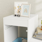 Qaba Toy Storage Organizer Kids Bookshelf with 6 Plastic Bins - Blue & Pink-Colour: White, Blue, Pink
