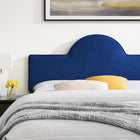Modway Soleil Performance Velvet King Bed - Navy-Reinforced Center Beam and Support Legs