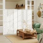HOMCOM 6 Panel Geometric Pattern Freestanding Room Divider for Bedroom - White-This six-panel room divider expands to 94.5" (240 cm) wide for flexible space management 

