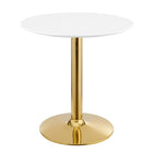 Modway Verne 28" Dining Table - Gold White-Modern Dining Table