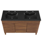 Modway Render 48" Double Sink Bathroom Vanity - Walnut/Black-8