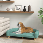 PawHut Dog Sofa with Washable Cover and Anti-slip Foot Pads - Green-Removable sofa and cover simplifies cleaning and maintenance for pet owners 