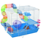 PawHut 18" Large Hamster Cage 2-Level Small Animal House - Blue-2 tier design offers ample space for your pet to exercise, relax, and explore