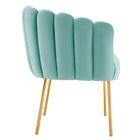 Modway Sanna Channel Tufted Performance Velvet Armchair - Mint-Non-Marking Foot Glides