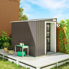Outsunny 5 x 7FT Lean to Outdoor Storage Shed with Foundation Kit -  Light Grey-Includes 2 extra hooks and 2 adjustable shelves
