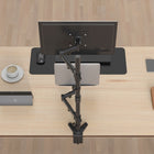 SHOPPINGALL Extra Tall Dual Monitor And Laptop Mount Stand with 31.5 inch Pole for Laptop up to 17" Monitors up to 32" - SA-LH07L-Black-8