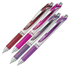 Pentel EnerGel Expressions Retractable Gel Roller Pen - 0.7mm - Warm Red - Assorted Colours - 4 Pack-Rubber grip for writing comfort and control