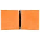 JAM Paper Plastic 3 Ring Binder, 1.5", Orange, 2 Pack-Includes Pockets
