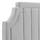 Modway Alyona Channel Tufted Performance Velvet Full/Queen Headboard - Light Grey-3 Mounting Positions