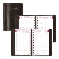 Brownline 2027 Twin Wire Daily Planner - 8" x 5" - Black-12-Month: January 2027 to December 2027