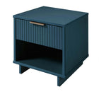 Manhattan Comfort Granville 18.11" Modern 1-Drawer Nightstand 2-Piece Set - Midnight Blue-Open Contemporary Mop Base Side Legs. Adding Seamless Fashion Design and Durability